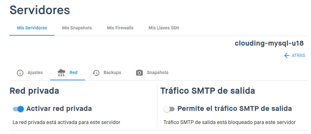 Configurar una red privada en clouding.io