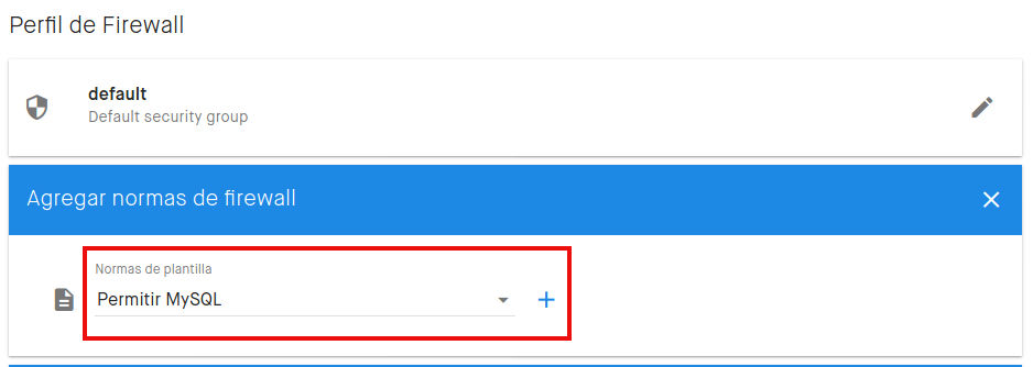 Crear reglas de firewall en clouding.io para MySql
