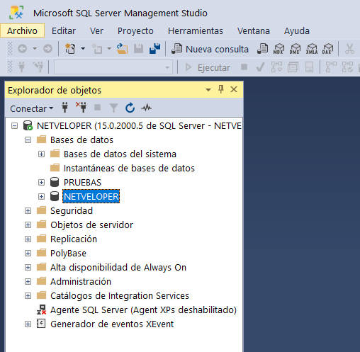 SSMS - Administración del servidor